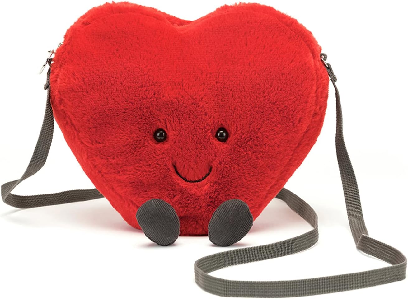 Amuseables Heart Plush Bag, 7 Inches - Crossbody and Shoulder Purse - Fun and Unique Handbag