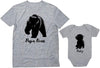 Papa & Baby Bear Dad and Son Daughter Matching Shirts Fathers Day New Dads Gift Father and Infant Shirt Set Dad Gray Large/Baby Gray 6M (3-6M)