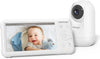 Video Baby Monitor, 1080P 5'' HD Baby Monitor with Camera, Built-In Wide Angle Lens, 2-Way Audio, IR Night Vision, 5000Mah Battery, 960Ft Range, Temperature Sensor, Lullaby, Easy to Operate