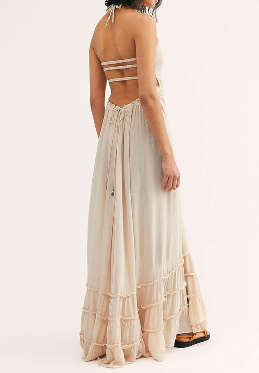 Womens Summer Boho Sexy Backless Long Dresses
