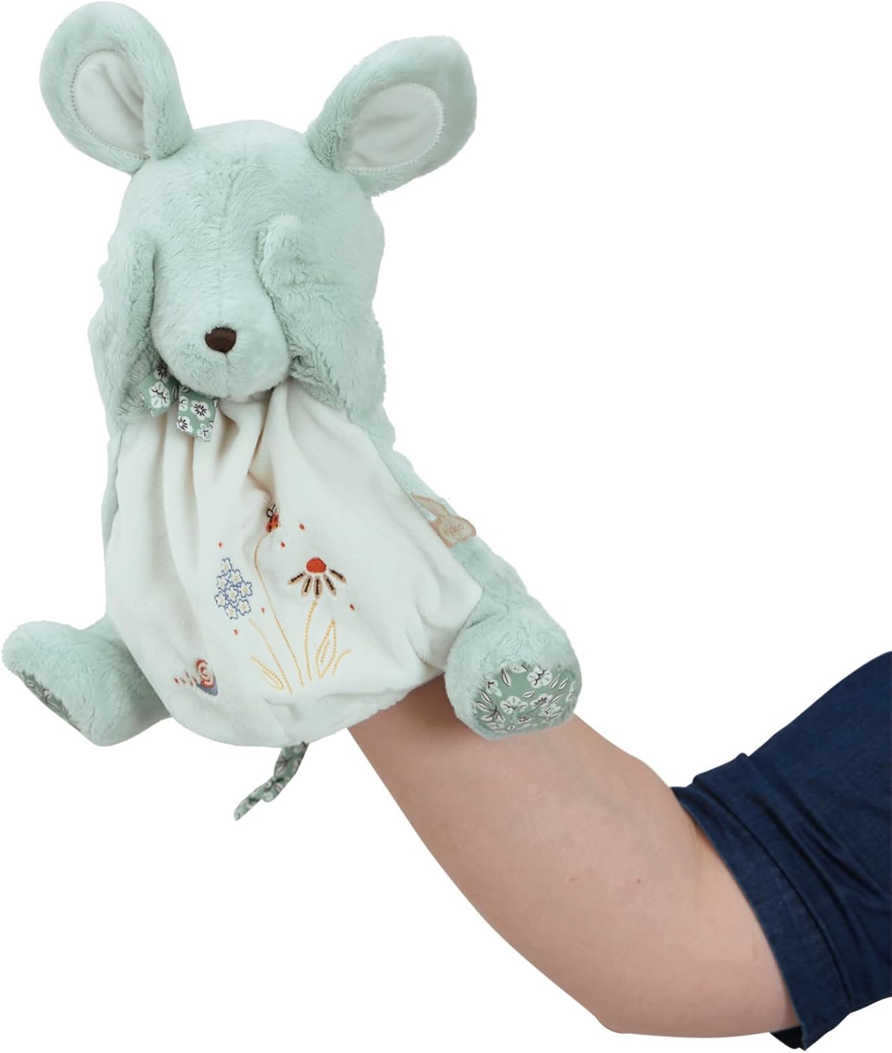 - Hand Puppet Mouse Doudou for Kids and Babies - Soft Polyester and Micro-Velvet Comforter Plush - Early Development Toy - from Birth - K210003.