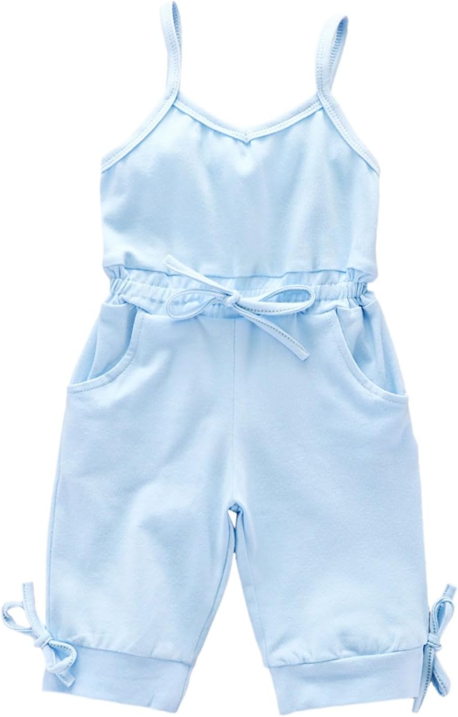 Toddler Baby Girls Romper Jumpsuit Summer 𝗦ling Solid Bodysuit Adjustable with Pocket Kids Tracksuit