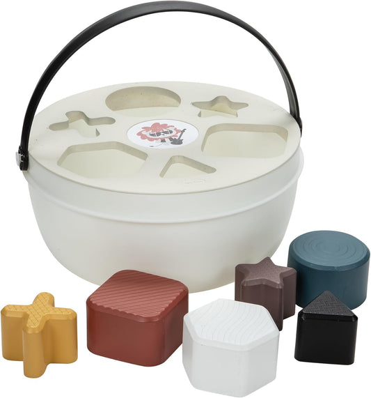 'S Tiny Rockers Shape Sorter – Educational Sorting Toy for Toddlers with 6 Blocks & Bucket for Babies, Infants, and Toddlers 9+ Months