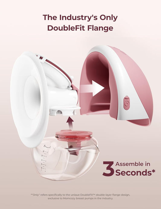 Breast Pump Hands Free Upgraded Mobile Flow | M9, App Discreet Control with Personalized Multi-Modes & 15 Levels, Wearable Breast Pump 24Mm (Cozy Red, 2 Count)