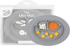 Mini Mat (Gray) - 100% Silicone Suction Plate with Built-In Placemat for Infants + Toddlers - First Foods + Self-Feeding - Comes with a Reusable Travel Bag