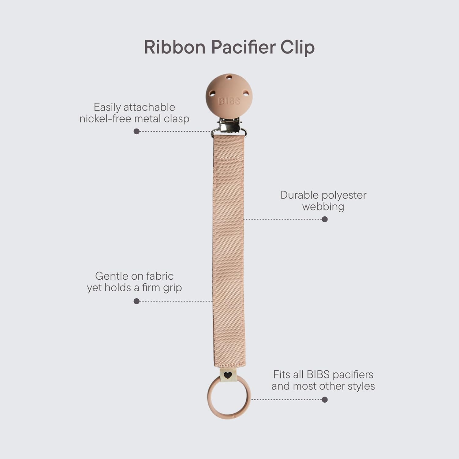 Dummy Clip Tape - Secure Your Baby'S Dummy with a Durable Polyester Ribbon and a Nickel-Free Metal Clip - Compatible with All Dummies