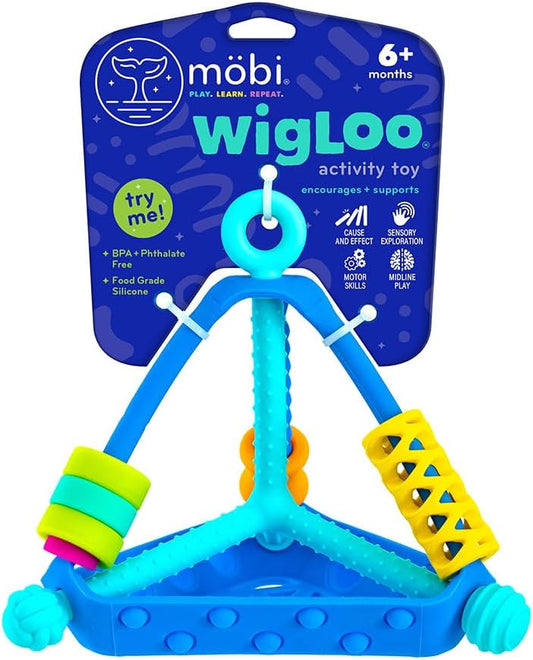 Mobi Wigloo Activity Toy - Sensory Activities for Toddlers and Kids, Teething Toy Made with Food Grade Silicone, BPA and Phthalate Free - Babies 6-12 Months and Up, Pack of 1