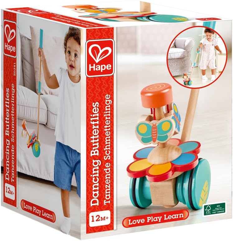- Dancing Butterflies Wooden Push and Pull Toy