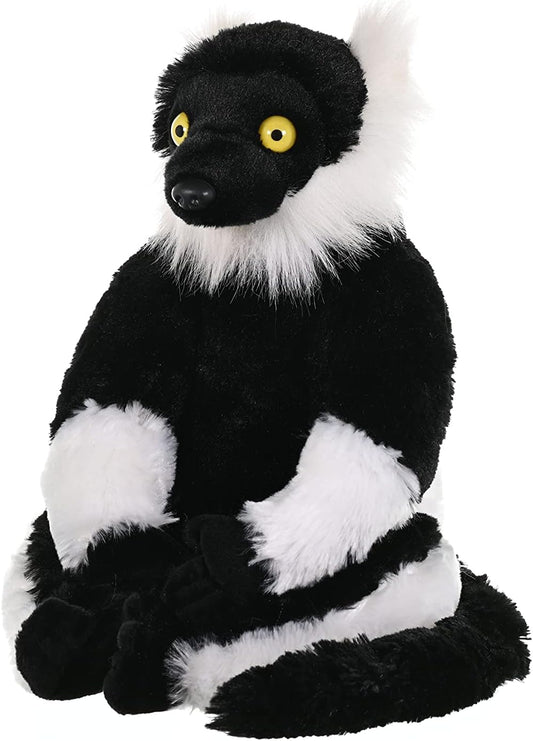 Lemur Plush Stuffed Animal Toy, Gifts for Kids, Black and White, 12 Inches