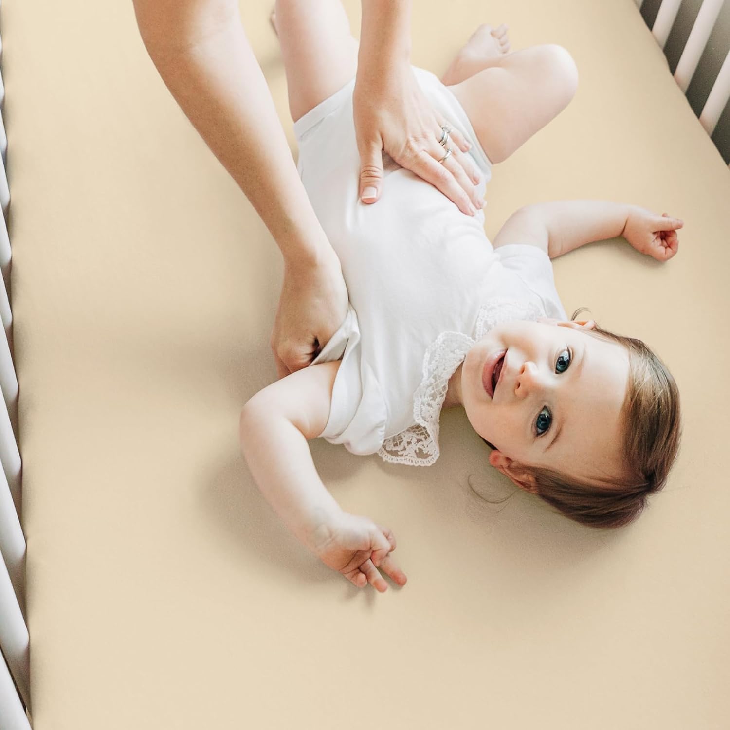 2-Pack Bamboo Viscose Crib Sheets for Boys, Girls - Fitted Crib Sheet, Organic Baby Crib Sheets Neutral,Crib Mattress Sheet, Toddler Bed Sheets,Baby Sheets for Crib,Unisex Crib Fitted Sheet (Khaki)