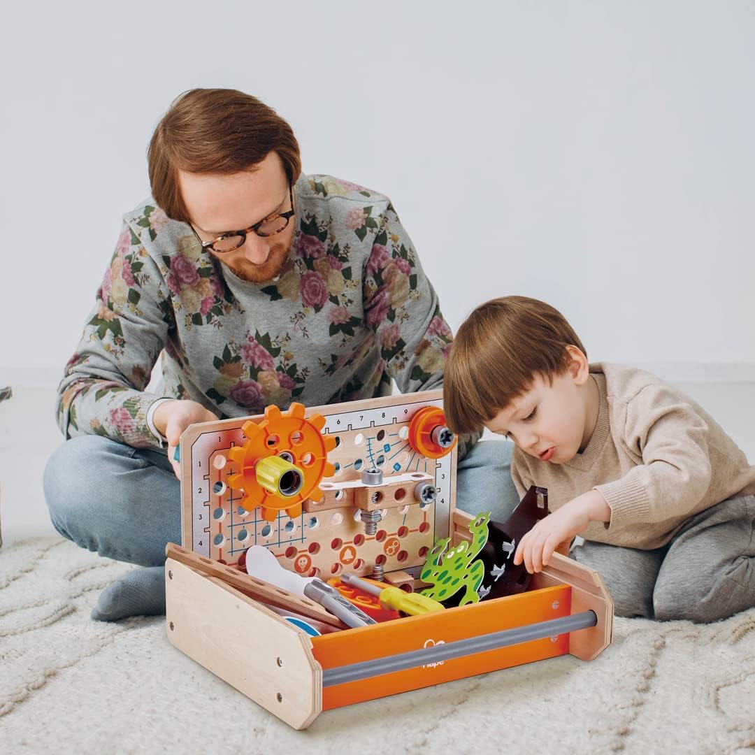 Science Experiment Toolbox | Colorful Wooden 32 Experiment Kit, Fun Educational Science Kids Toy Set & Know-How Instruction App