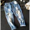 1-8Yrs School Boys Clothes Children Broken Hole Jeans Pants New 2021 Baby Girls Jeans Pants Brand Trousers Fashion Jeans