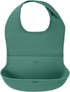 - Roll-Up Bib - Comfortable Soft Waterproof Lightweight Silicone Baby Bib and Toddler - Fabric Rolls up into Pocket for Travel and Storage - Sage
