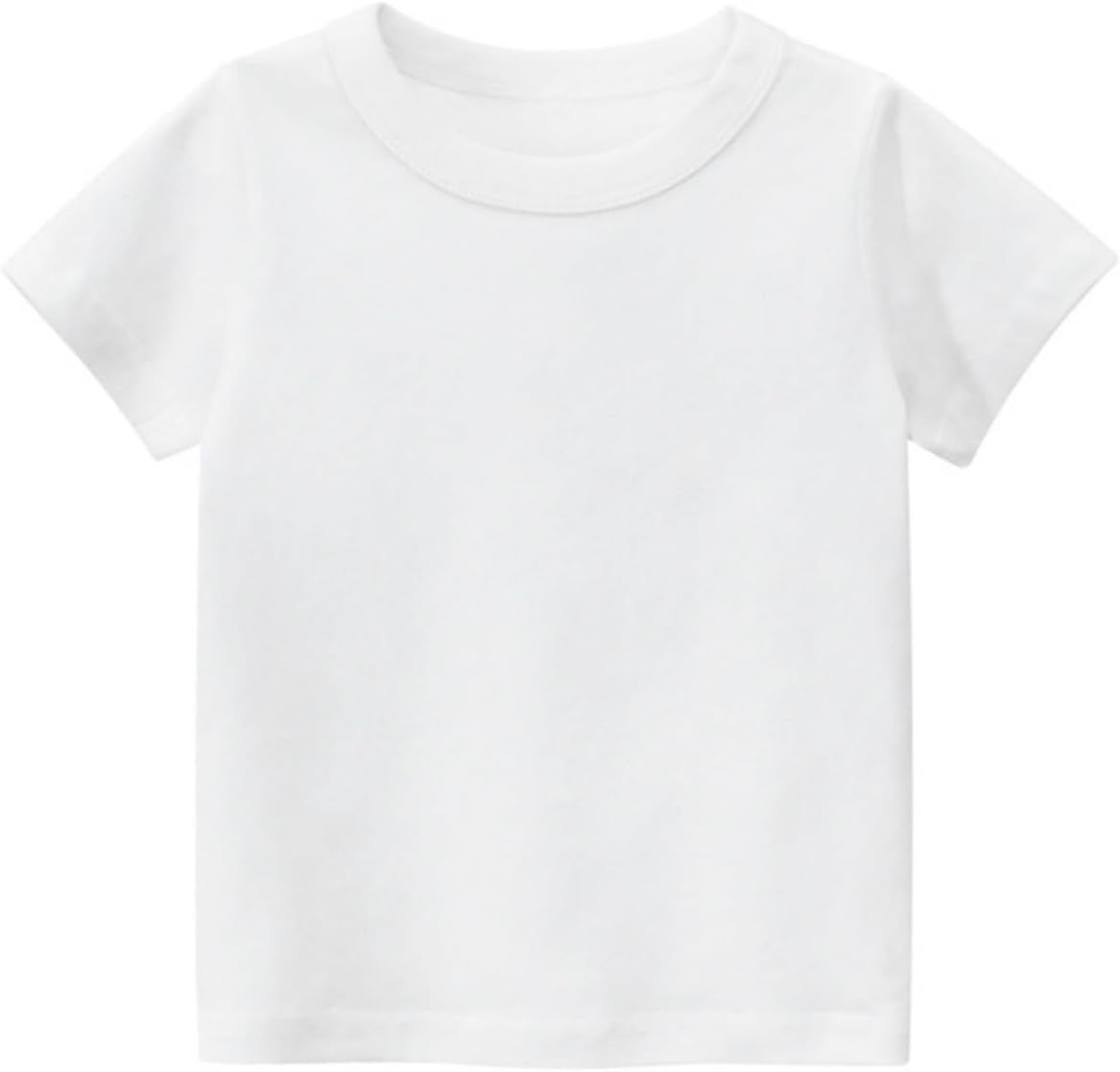 Toddler Boys Cotton T-Shirts,Baby Summer Short Sleeve Solid Crewneck Tees
