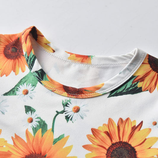 Toddler Baby Girls Clothes Outfits Infant Floral Short Sleeve Top Pant 2Pcs Outfits Set