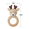 BPA Free Baby Wooden Teether Crochet Cartoon Baby Rattle Toys Wooden Ring Rodent Toys Mobile Gym Kids Newborn Educational Toys