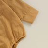 Newborn Baby Boy Shirt Romper Fall Spring Kids Bodysuit Solid Long-Sleeved Button Jumpsuit with Pocket Infant Gentleman Clothes