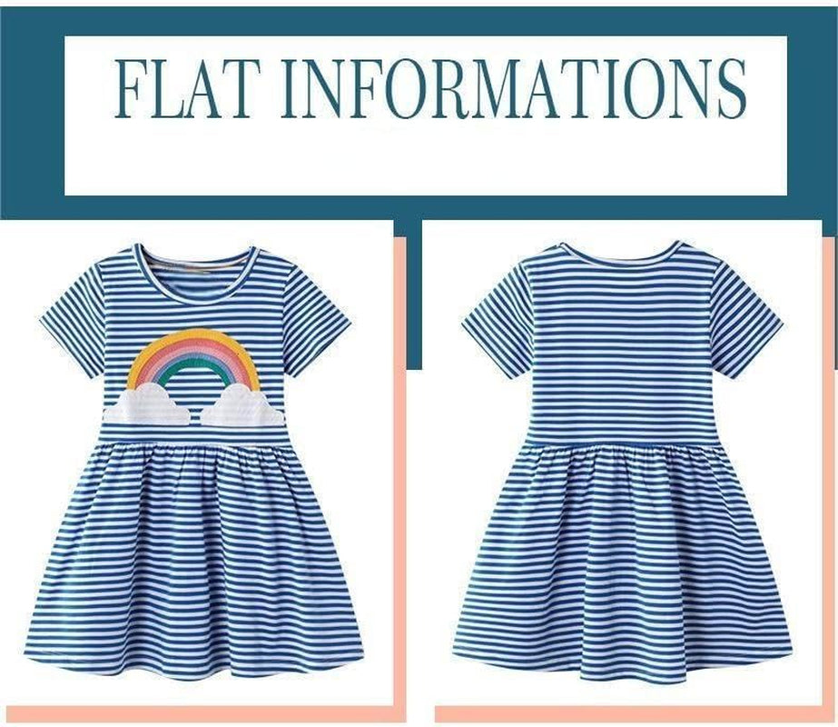 Toddler Summer Dress, Little Girls Short Sleeve Cotton Casual Dresses Clothes 2-8 Years