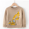 Kids Clothes 2024 Winter Autumn Baby Boys Children'S Clothing Sweater Casual Cartoon Excavator 2-7 Year