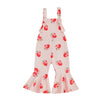 Toddler Girl Bell-Bottom Jumpsuit Bow/Watermelon/Strawberry Square Neck Knotted Flare Pants Overalls Baby Summer Clothes