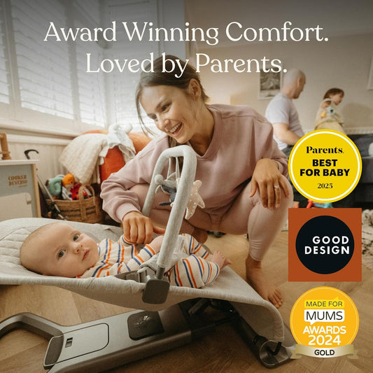 Evolve 3-In-1 Bouncer, Adjustable Multi Position Baby Bouncer Seat, Fits Newborn to Toddler, Onyx Black