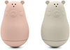 Nouka Bear Bath Toys | 2-Pack | 100% Food-Grade Silicone | Squeeze & Squirt Water | Safe & Soft | Dishwasher Friendly | Soft Blush/Shifting Sand