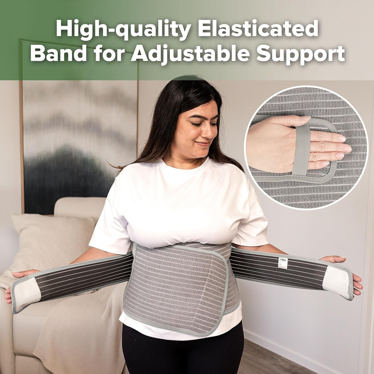 Postpartum Belly Band, Postpartum Belly Wrap Back Support, Natural Delivery & C Section Recovery Band Waist Shaper, M Grey