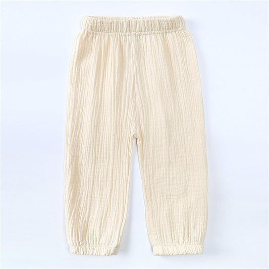 Toddler Kids Boys Girls Solid Color Cotton Linen Harem Pants Baby Basic Loose Long 𝐁loomer Trouser Elastic Pants