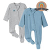 Momcozy Boy Girl Baby Pajamas, 0-24 M Temp-Sensing 2-Way Zipper Newborn Sleepers, Stretchy Viscose Derived from Bamboo Minimalist,2 Pack