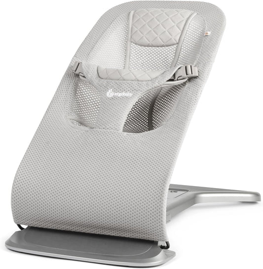 Evolve 3-In-1 Mesh Bouncer, Adjustable Multi Position Baby Bouncer Seat, Fits Newborn to Toddler, Grey Mesh