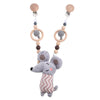 OOTDTY Crochet Elk Bunny Rattle Toys Wooden Baby Pram Clip Baby Gym Stroller Hanging Pendant Newborn Crib Mobile Rattle Toys