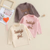 Children Baby Girls Knitted Sweater Autum Winter Casual Kid Clothes Cute Letter Floral Warm Long Sleeve Pullover Infant Knitwear