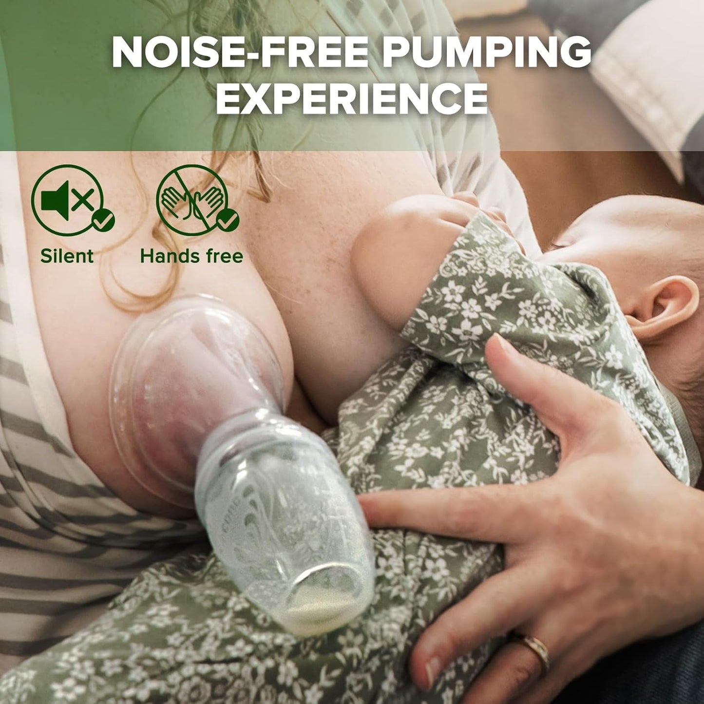 Manual Breast Pump for Breastfeeding, Silicone, Clear 4Oz/100Ml