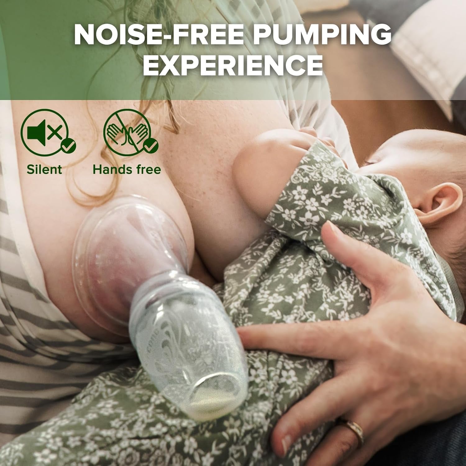 Manual Breast Pump for Breastfeeding, Silicone, Clear 4Oz/100Ml