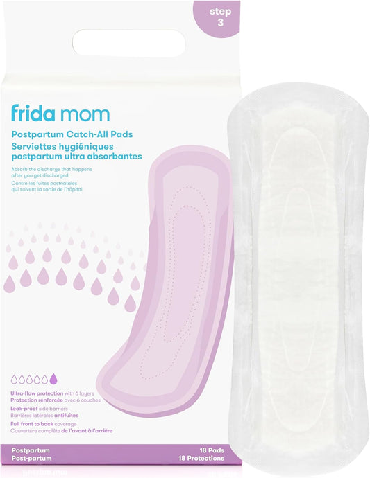 Frida Mom Postpartum Pads, Leak Proof Feminine Care Maxi Pads, 6 Layers of Protection for Maximum Absorbency (18Ct)
