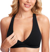 Inbarely Nursing Bras for Women No Underwire Racerback Seamless Maternity Bralette Plunge Sleep Breastfeeding Bra