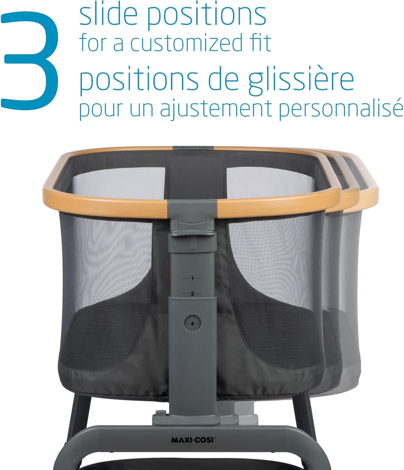 Iora Bedside Bassinet, Infant Bedside Sleeper Crib, 4 Height Positions, Portable & Folds Flat, Large Storage Basket, Includes Travel Bag, Classic Graphite