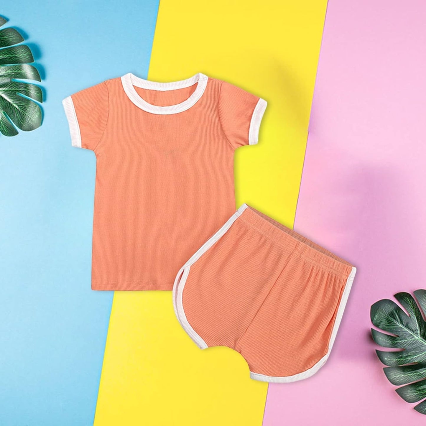 Baby Boys Girls Short Sleeve T-Shirt Tops+Shorts Cute Summer Outfit for Toddler Loung𝐞wear Cotton 𝐏ajamas Sl𝐞epwear