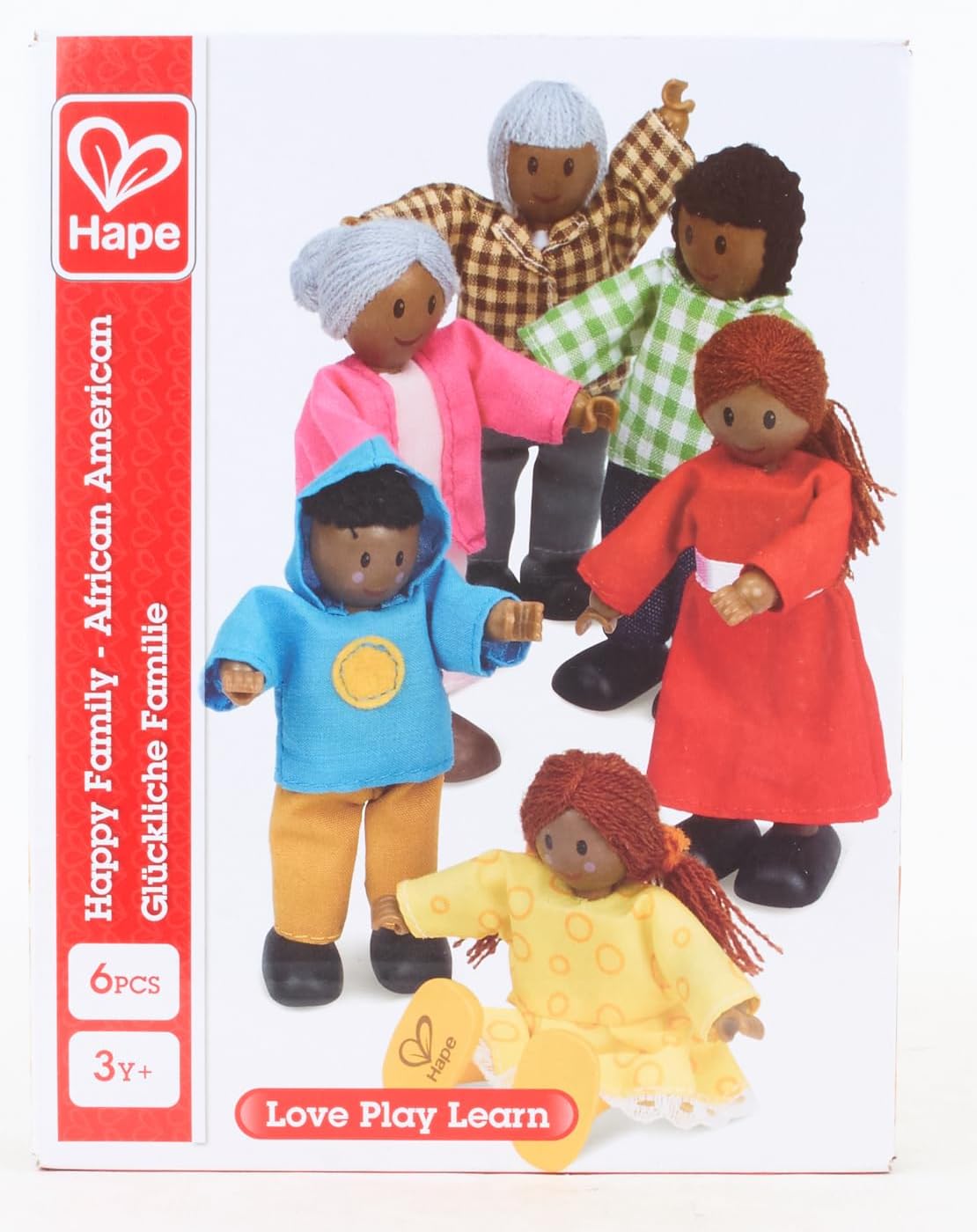 African American Wooden Doll House Family