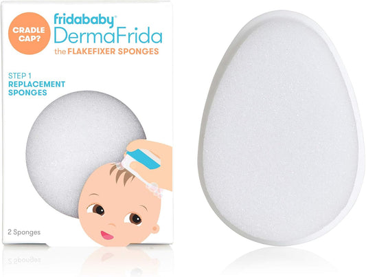 Fridababy Replacement Sponges for the 3-Step Cradle Cap System by Dermafrida the Flakefixer 2 Pack of Soft Sponges Work with the Flakefixer System(Sold Separately)