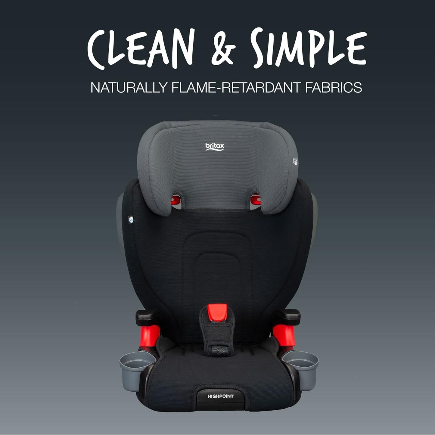 Highpoint Backless Belt-Positioning Booster Seat, Safewash Black Ombre