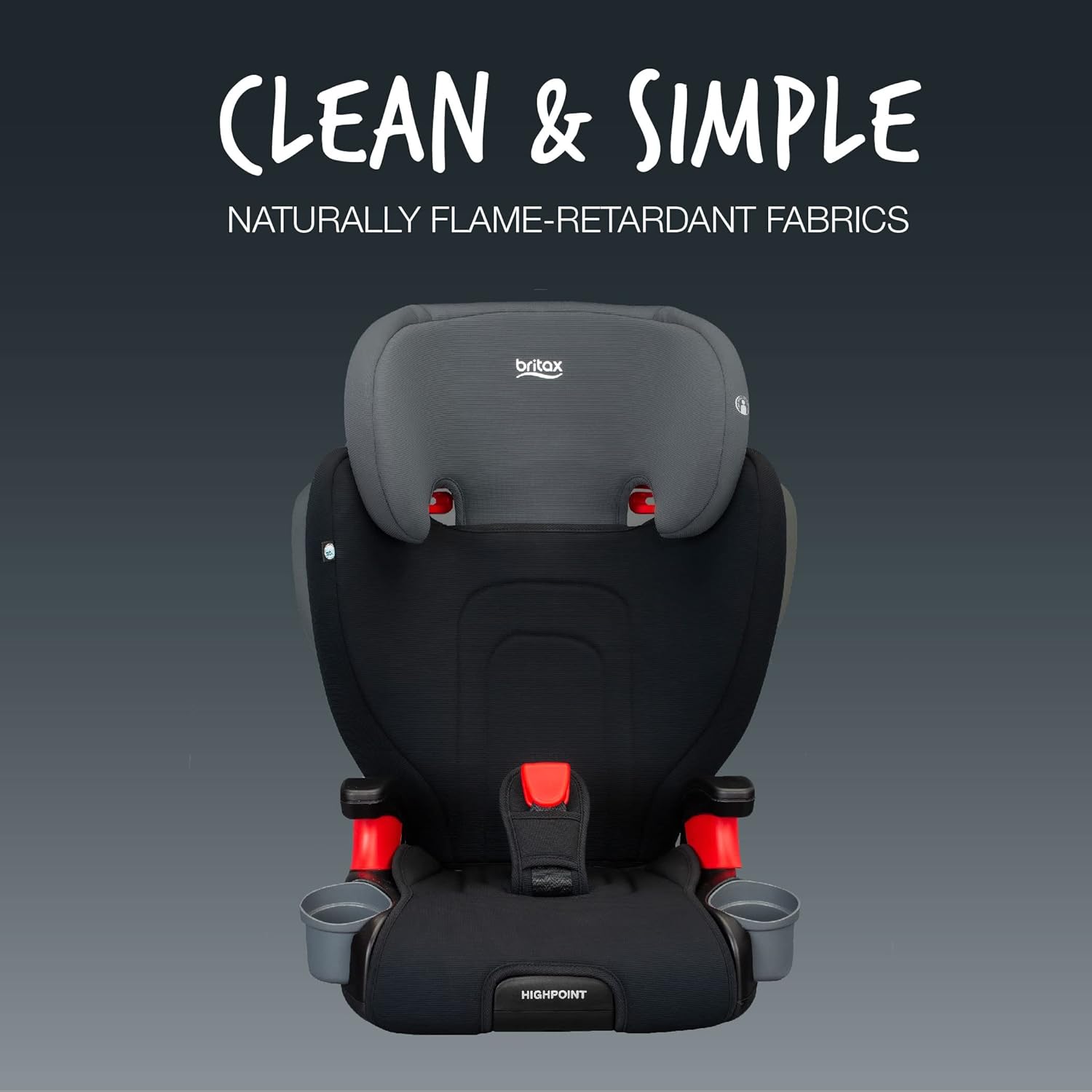 Highpoint Backless Belt-Positioning Booster Seat, Safewash Black Ombre
