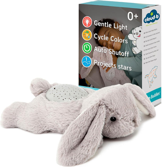 Dream Buddies Benny the Bunny - the Soothing Mini Baby Night Light Kids Love | Star Projector Sleep Aid with Gentle Lights and Auto Shut off | Newborn Essentials Baby Toys