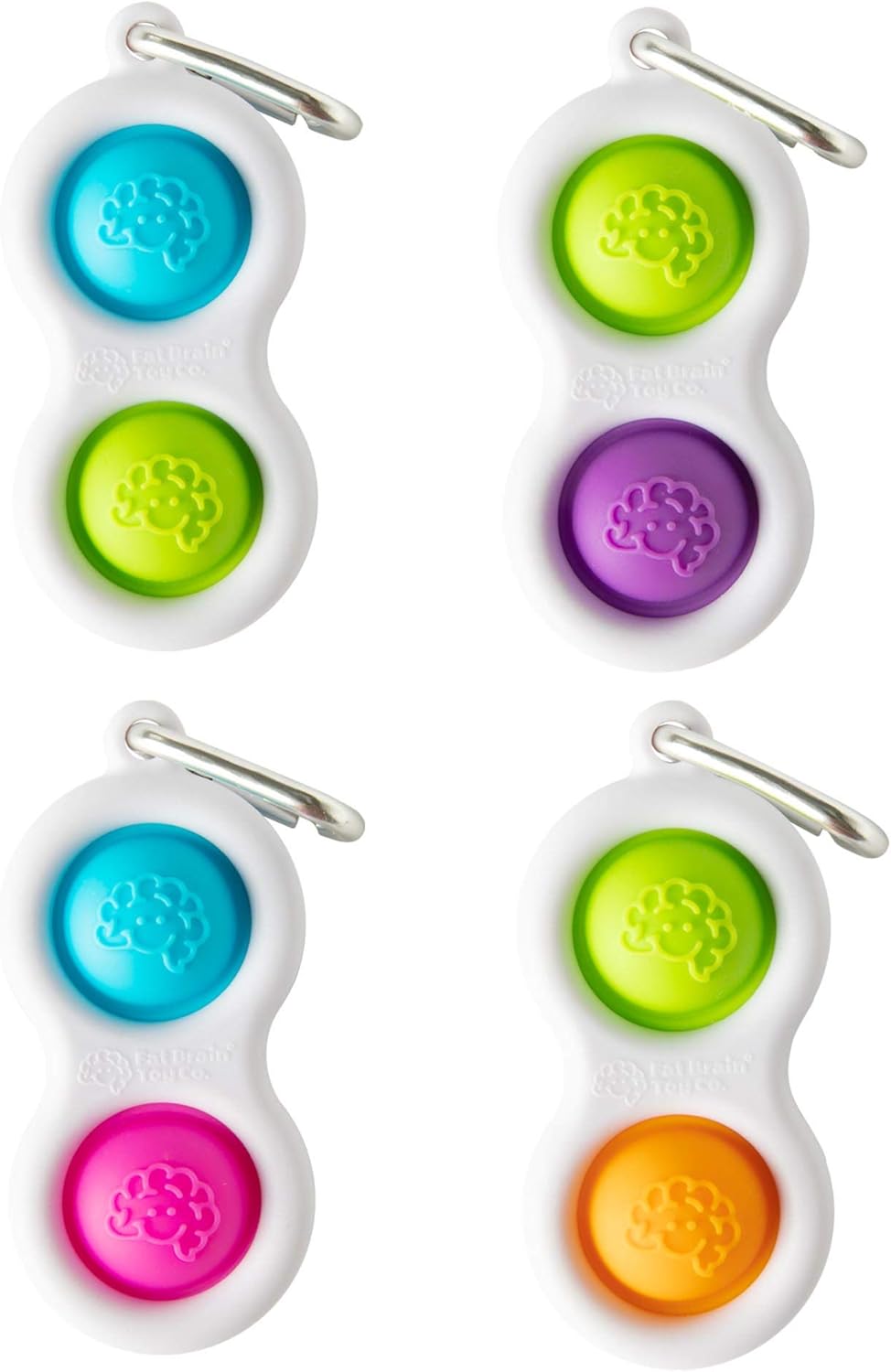 Simpl Dimpl - Simple Dimple - Orange/Lime - Popping Fidget Keychain