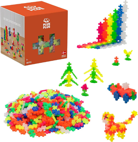 Plus-Plus 03311 600 Piece Neon Toy Set