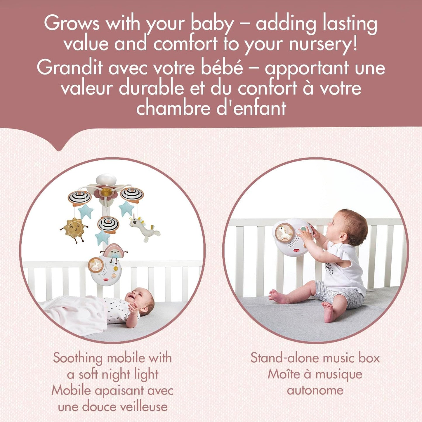 Unicorn Wonderlands Classic Mobile – Baby Mobile with 20 Minutes of Music, Calming Nightlight, Removable Music Box, Plush Dolls for Newborns & Toddlers (0+ Months)