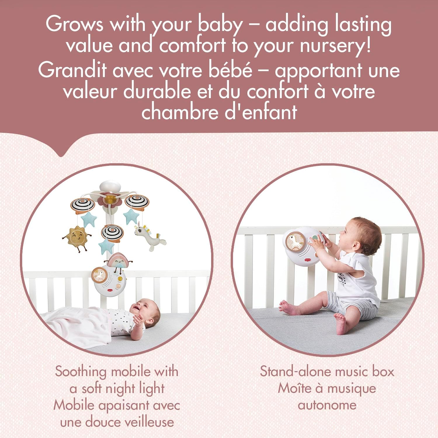 Unicorn Wonderlands Classic Mobile – Baby Mobile with 20 Minutes of Music, Calming Nightlight, Removable Music Box, Plush Dolls for Newborns & Toddlers (0+ Months)