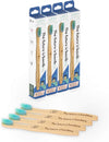 Superhero Bamboo Toothbrush Pack for Kids, Kids Toothbrush for Clean Teeth, Sustainable Products for Good Oral Hygiene, Health Canada Compliant, Pack of 4 Natural Toothbrushes for Kids -