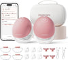 Breast Pump Hands Free Upgraded Mobile Flow | M9, App Discreet Control with Personalized Multi-Modes & 15 Levels, Wearable Breast Pump 24Mm (Cozy Red, 2 Count)