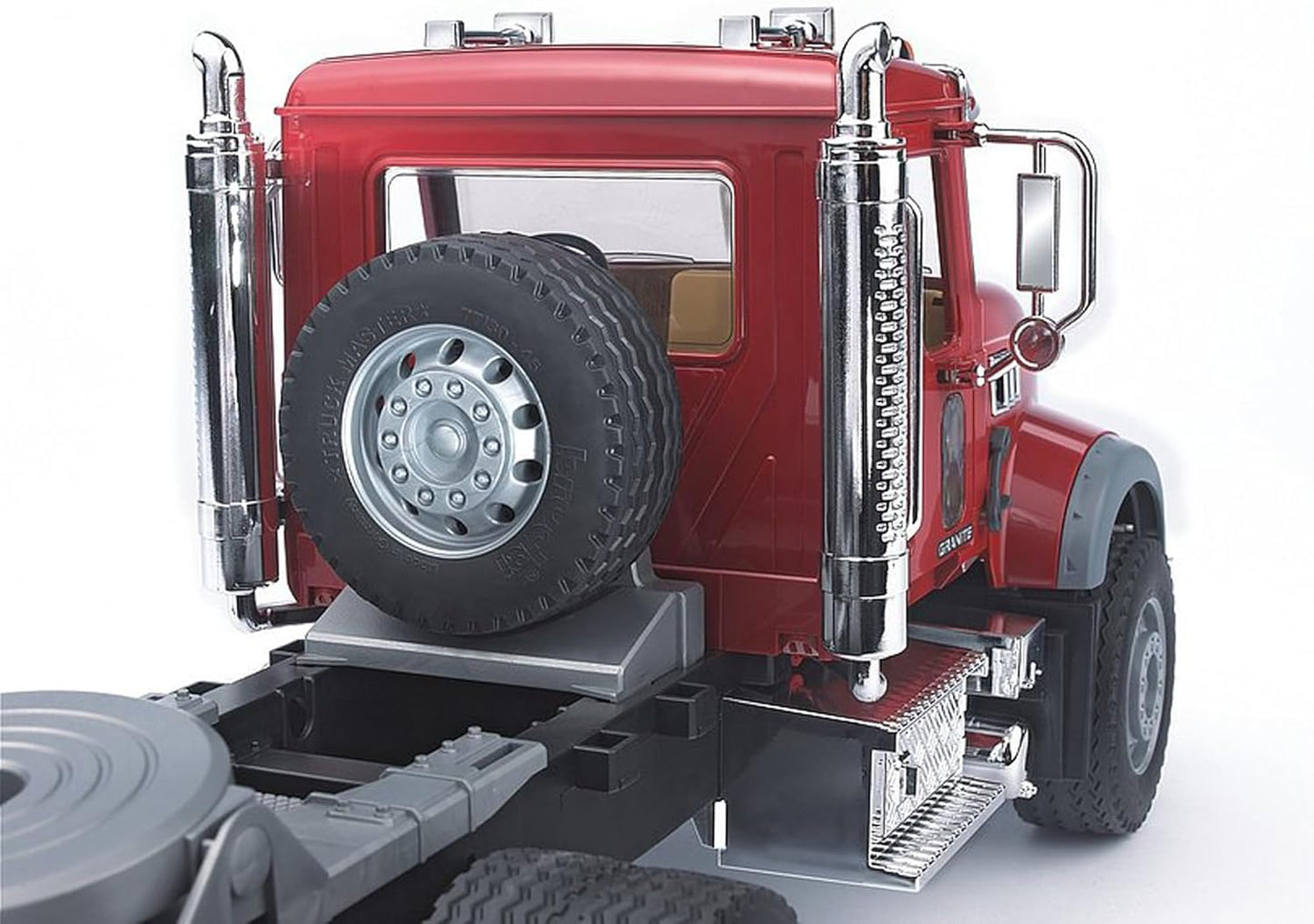 02813 Mack Granite Flatbed Truck with JCB Loader Backhoe